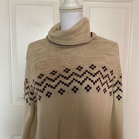 Stephanie Rogers woman’s beige/brown turtleneck sweater M - Picture 2 of 6